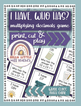 Preview of I Have, Who Has? Whole Class Decimal Multiplication Game