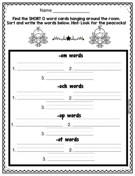 I Have, Who Has and Read/Write The Room Activities (Short O) by ...