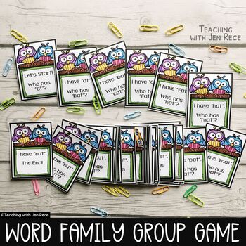 Preview of I Have, Who Has? Word Family Card Game /-at /-et /-it /-ot /-ut