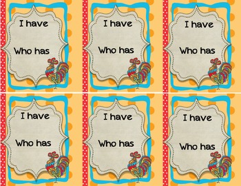 Preview of I Have, Who Has game (blank) Rooster