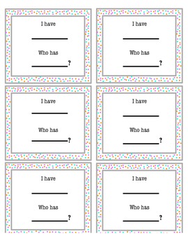 I Have, Who Has game template (PDF) by Emma Pardoe | TpT