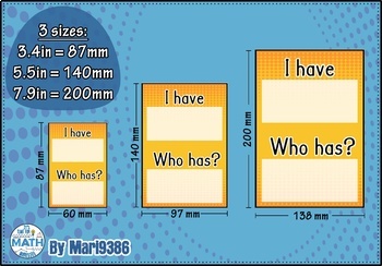 I Have Who has? Template game cards (EN and ES) by It #39 s time for math