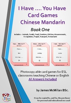 Preview of I Have .... You Have  Card Games Chinese Mandarin