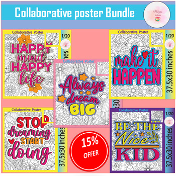 Preview of Kindness Collaborative Project Poster | Be Kind - Classroom - Activities  Bundle
