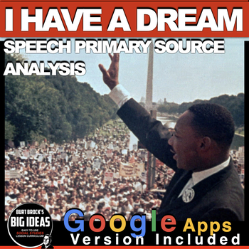 Preview of I Have a Dream Primary Source Analysis + Distance Learning Version(Civil Rights)