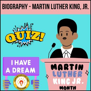 Preview of black history month-I Have a Dream: Quiz for martin luther king jr day