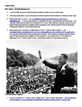 Preview of "I Have a Dream" Speech by Martin Luther King Jr. - Common Core Analysis