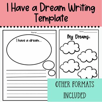 Preview of I Have a Dream Writing Template
