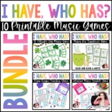 I Have Who Has Bundle of 10 Printable Music Games for Pian