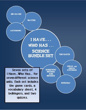 Preview of I Have Who Has Activity Set (Science) Bundle