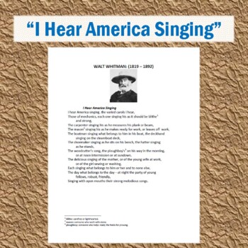 walt whitman i sing america