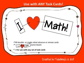I Heart Math Game Board and Advance/Retreat Cards for Use with ANY Task Cards