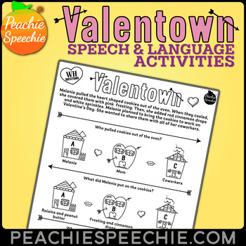 Preview of Valentown: Valentine's Day Speech Therapy: NO PREP!