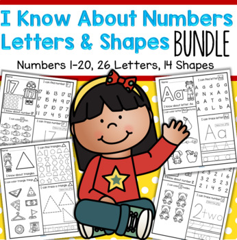 Preview of I Know About Numbers, Letters and Shapes BUNDLE