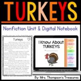 TURKEYS Nonfiction Mini Unit Graphic Organizers & Digital 