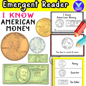 Preview of I Know American Money - Emergent Reader Worksheet Money Center Mini Books