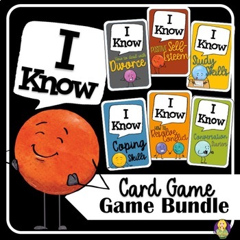 Preview of I Know Card Game Counseling Bundle | Social Emotional Learning
