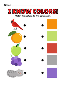 I Know Colors! by Katie's Corner | TPT