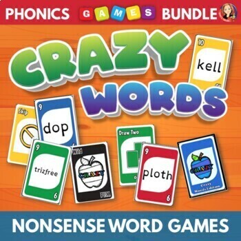 Preview of Phonics Card Games for Decoding Nonsense Words Bundle for Nonsense Word Fluency