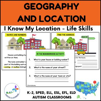Preview of Geography and Location - Functional Life Skills - I know My Location