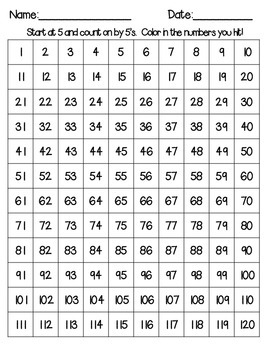 I Know My Number 1-120 (many different printables for number practice1-120)