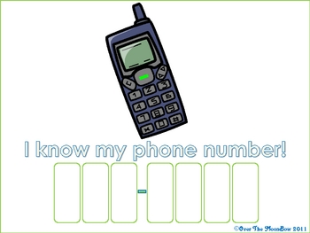 I Know My Phone Number Center Game by Over The MoonBow | TpT