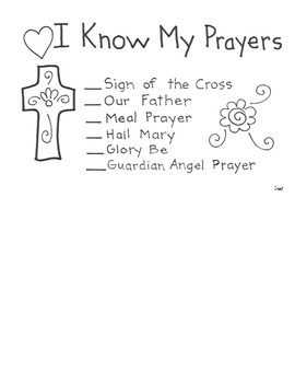I Know My Prayers Certificates by Ingrid's Art | TPT