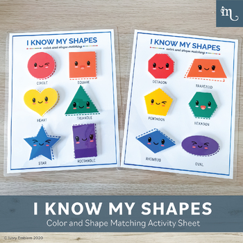 Shapes Matching game, Shape Matching Activity for Toddlers, Learning Shapes  Toddler Busy Book pintable Homeschool toddler printable activity