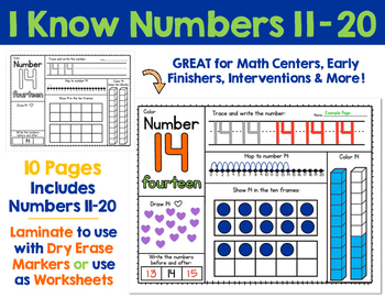 I Know Numbers BUNDLE - Numbers 1-20: Number Sense and Skills for ...