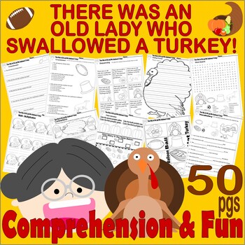Preview of There Was An Old Lady Who Swallowed Turkey Thanksgiving Read Aloud Book Study