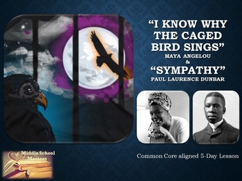 Preview of I Know Why the Caged Bird Sings & Sympathy Poems 5-Day Lesson Plan