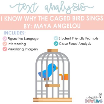 Preview of Close Read Poem Analysis: I Know Why the Caged Bird Sings by Maya Angelou