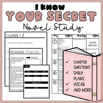 Preview of I Know Your Secret | Novel Study | Printable | Independent Work Packet