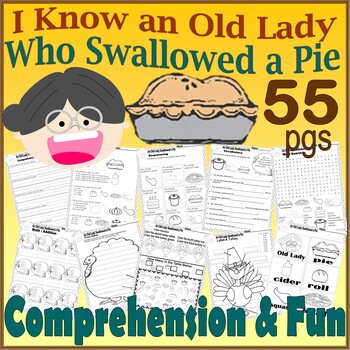 Preview of I Know an Old Lady Who Swallowed a Pie! Thanksgiving Read Aloud Book Companion