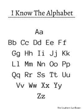 I Know the Alphabet by The Southern Sunflower 12220 | TpT