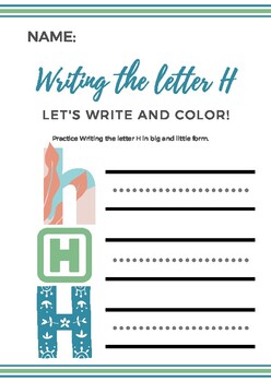 letter h worksheets toddler kinder by little green beans therapy