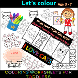 I LOVE CATS" COLORING WORKSHEETS "