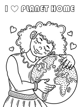 Preview of I LOVE PLANET HOME COLORING PAGE  - FREEBIE, HOLIDAY, JPG, 1 PAGE