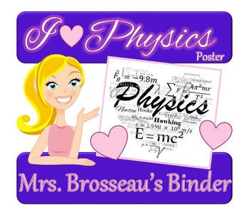 Preview of I LOVE Physics! FREE Poster, Logo, Title Page Graphic!