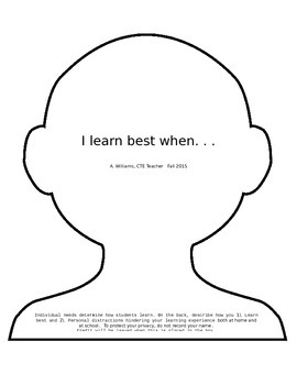 Preview of I Learn Best When. . .
