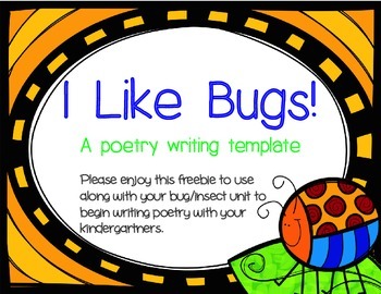 i like bugs bug poem template by kinder blossoms tpt