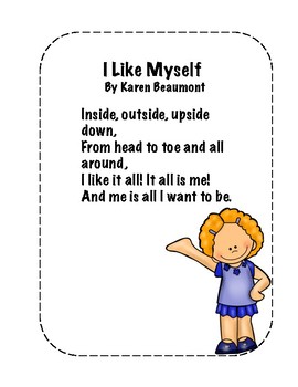 I Like Myself by Karen Beaumont Activity Pages for Back to School