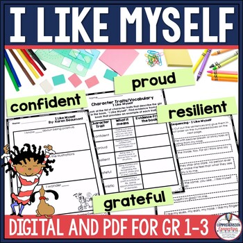 Preview of I Like Myself Reading and Writing Activities Lessons Craftivities