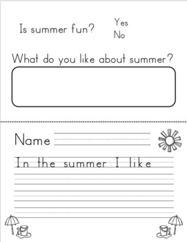 I Like Summer Beginning Reader Presentation & Printable Book | TpT