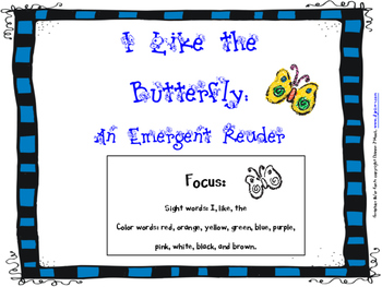 Preview of I Like the Butterfly: A Color Word Book