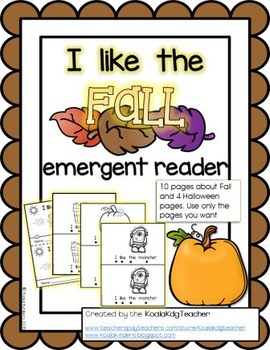 Preview of I Like the Fall Emergent Reader