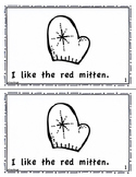 I Like the Mitten Emergent Reader Book for Kindergarten