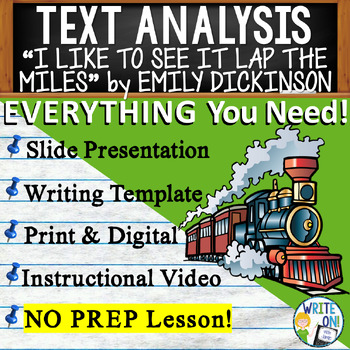 Preview of I Like to See It Lap the Miles - Text Based Evidence Text Analysis Essay Writing
