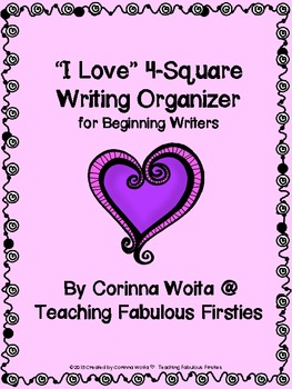Preview of I Love 4-Square Writing Organizer ♥FREEBIE♥