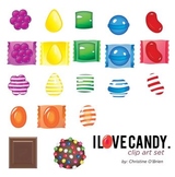 I Love Candy Clip Art / Food Clip Art Set